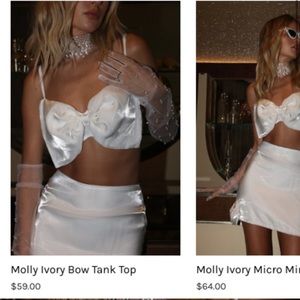 12th tribe White mini skirt set size small